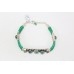 925 Sterling Silver Natural green onyx malachite gem stone Bracelet 7.9'